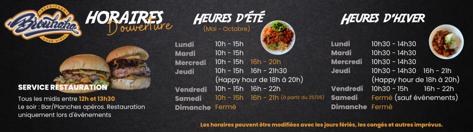 Banderole horaires site internet