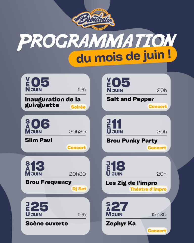 affiche programmation du mois de juin